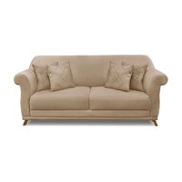 Sofá 3 Lugares Abruzzo Suede Bege 180 cm