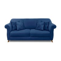 Sofá 3 Lugares Abruzzo Suede Azul Marinho 180 cm