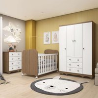 Quarto Infantil Junior e Uli 4 PT 7 GV Branco e Carvalho