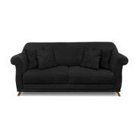 Sofá 3 Lugares Abruzzo Suede Preto 180 cm