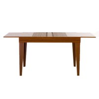 Mesa de Jantar Retangular Extensível com Tampo de Vidro Genova Off White e Mel