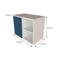 Quarto Infantil Adoleta 1 PT Branco e Azul