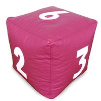 Puff Infantil Dado Grande em Rosa com Números Brancos