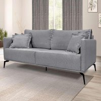 Sofá 3 Lugares Lazio Linho Cinza 180 cm