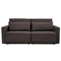 Sofá-Cama Casal  3 Lugares Retrátil Sem Caixa Aspen Suede Café