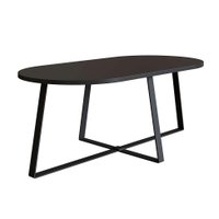 Mesa Centro Oval Complementos 90cm Preto