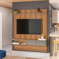 Painel para TV até 65 Polegadas Lumini Amêndoa e Titânio