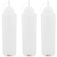 Kit 3 Bisnagas Plásticas 1L Flexíveis Weck para Molhos Caldas Maionese Transparente