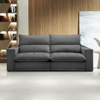 Sofá 2 Lugares Martinho Retrátil Veludo Cinza - Celflex