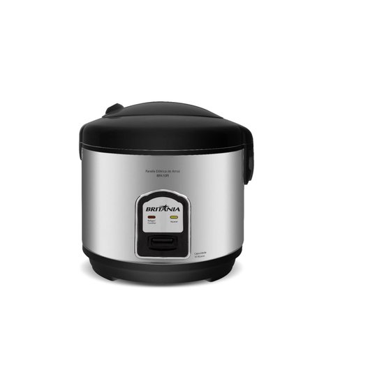 Panela de arroz Britânia Preta/Inox BPA10PI - 127 Volts