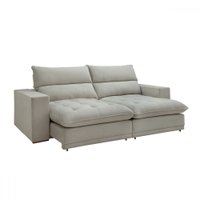 Sofá 2 Lugares Martinho Retrátil Boucle Gelo - Celflex