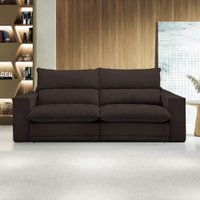 Sofá Retrátil e Reclinável Martinho 230cm Veludo Marrom  - Celflex