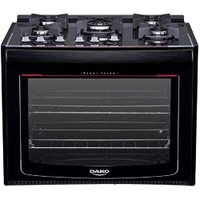 Fogão de Embutir Dako 5 Bocas Turbo Glass Preto - Bivolt