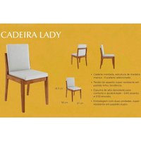 Sala de Jantar Completa Monalisa c/ Tampo Madeirado c/ Vidro 160cm+ 4 Cadeiras Lady Natural - Nesher