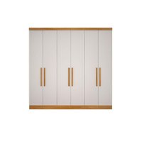 Guarda Roupa Modulado Rizon c/ 6 Portas e 8 Gavetas cor Freijo Cumaru c/ Fendi - Novo Horizonte