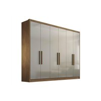 Guarda Roupa Modulado Rizon c/ 6 Portas e 6 Gavetas cor Freijo Cumaru c/ Fendi - Novo Horizonte