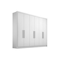 Módulo de Quarto Solteiro Guarda Roupa Rizon c/ 6 Portas e 6 Gavetas Branco - Novo Horizonte