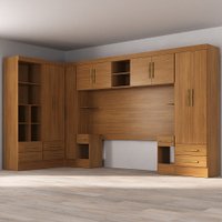 Quarto Completo Genius 9 Portas 8 Gavetas Cinamomo - Moville