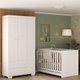 Quarto Infantil com Berço Colchão Incluso e Guarda-Roupas Algodão Doce Multimóveis MP4248 Branco