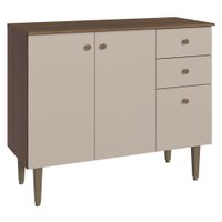 Balcão Gabinete 3 Portas 1 Gaveta Rustic/Crema Gourmet Madesa
