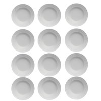 Jogo 12 Pratos Fundos em Porcelana Diamante Germer 23cm Bran