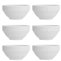 Jogo 6 Tigelas Pequenas Porcelana Bowl Diamante 400ml 12,5cm