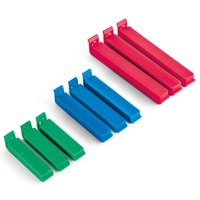 Conjunto com 9 Clipes Plásticos P M G Prendedores para Alime