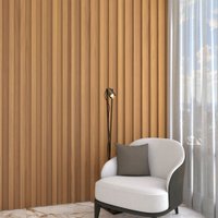 Painel P/ TV 100% Mdf Ripado Decoração Freijó - Panorama Móveis Marrom
