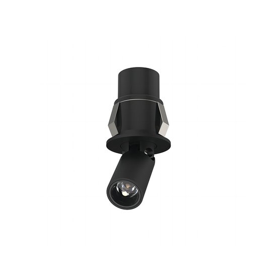 Spot de Embutir Retrátil Nordecor Mali Led Alto IRC 90 3W Bivolt PRETO 3000K LUZ AMARELA 6545