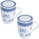 2 Canecas Infusor Chá de Porcelana com Tampa 310ml Lyor Grécia Super White