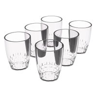 Conjunto 6 Copos Transparente 300ml Plástico Trama Crippa Água Suco Refrigerante