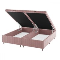 rBase de Cama Box Queen Vision com Baú Turkey/Rose - Vian Rosa