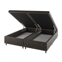 Base de Cama Box King Sonata com Baú Veludo Capuccino - Vian Marrom