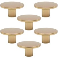 Kit 6 Puxadores 206 Naico Ponto Redondo Dourado Para Móveis Armários e Gavetas