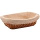 Kit 8 Cestas Porta Pão 24,5x17cm Lyor Plástico Rattan Tecido Mesa Posta Hotel