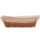 Kit 8 Cestas Porta Pão 24,5x17cm Lyor Plástico Rattan Tecido Mesa Posta Hotel