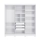 Guarda-Roupa Casal Kappesberg 3 Portas Reversiveis de Correr 3 Espelhos 4 Nichos Branco/Nogueira