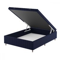 Base de Cama Box Casal Vision com Baú Turkey/Azul - Vian