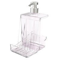 Porta Detergente com Suporte para Esponja Transparente Smart S Crippa Dispenser para Pia Cozinha