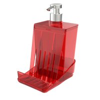 Porta Detergente com Suporte para Esponja Vermelho Smart S Crippa Dispenser para Pia Cozinha