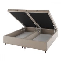 Base de Cama Box King Sonata com Baú Rústico/Palha - Vian