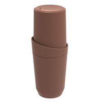 Porta Escova de Dentes com Tampa Crippa para Banheiro Lavabo Pia Bege