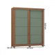 Guarda-Roupa Solteiro Montana 2 Portas 2 Gavetas Freijo Rustico/Preto/Green Fosco - Atualle Móveis