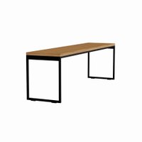Banco de Jantar Industrial 2 Lugares Natchez Carvalho e Preto 150 cm