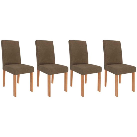 Cadeira Sala de Jantar Maia Kit 4 Un Cinamomo/Suede Mascavo Chocolate - Cimol