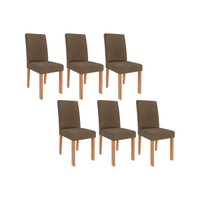 Cadeira Sala de Jantar Maia Kit 6 Un Cinamomo/Suede Mascavo Chocolate - Cimol
