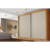 Guarda Roupa 2 Portas de Correr e 4 Gavetas Verona Plus Peroba/Off White/Peroba - Europa