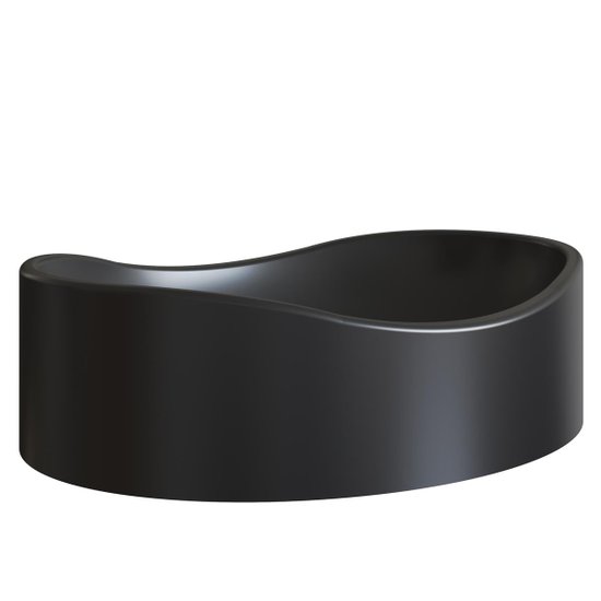 Cuba de Sobrepor Oval para Banheiro Berlin Preto 43x34x12,5cm Lavabo
