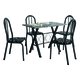 Conjunto Sala De Jantar Mesa Deise Com 4 Cadeiras Diva 1,20m Granito Preto Craquelado/Floral Artefamol