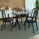 Conjunto Sala De Jantar Mesa Deise Com 4 Cadeiras Diva 1,20m Granito Preto Craquelado/Floral Artefamol